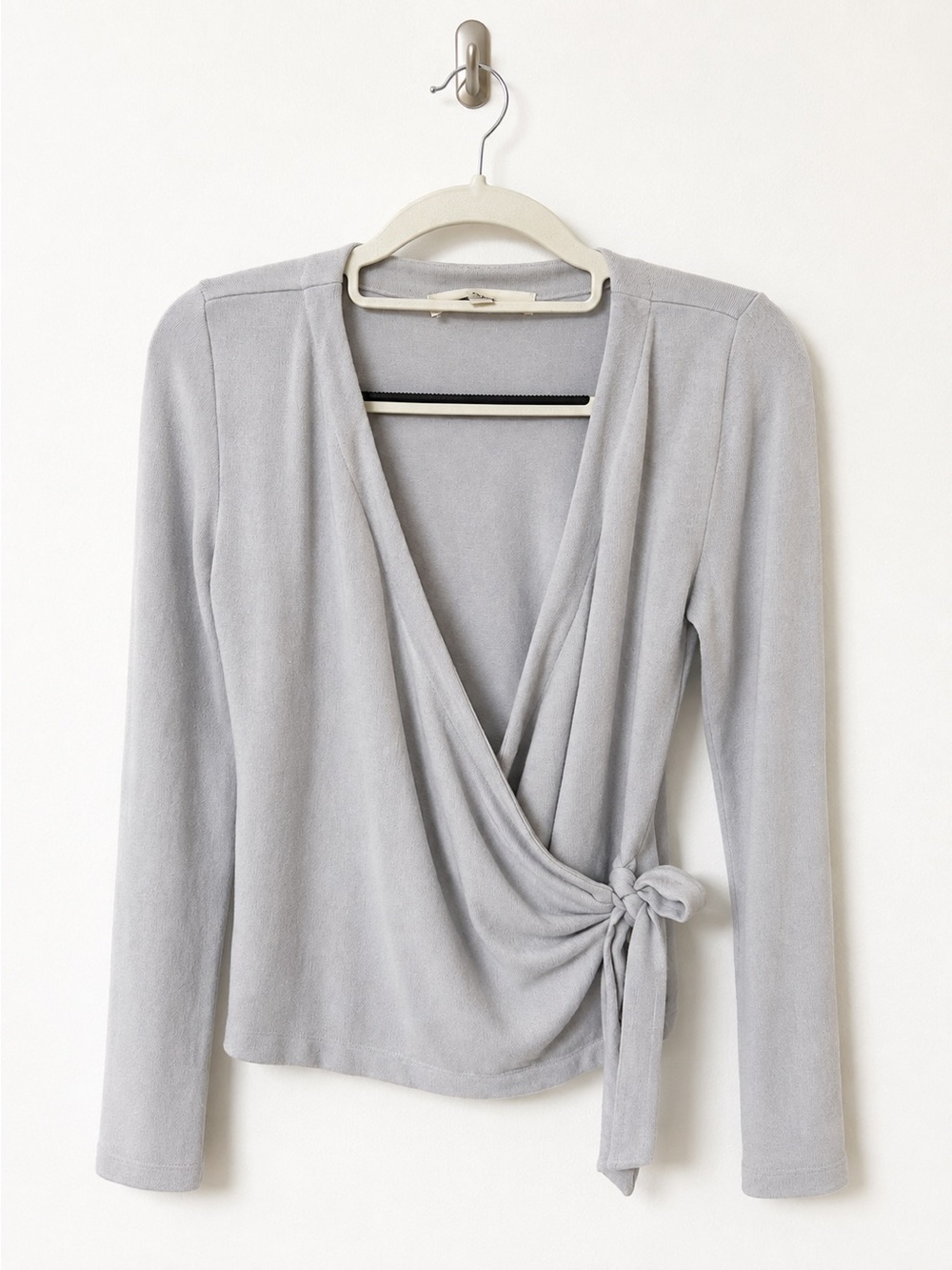⭐️3/$20 LOFT Light Gray Wrap Front Long Sleeve Top